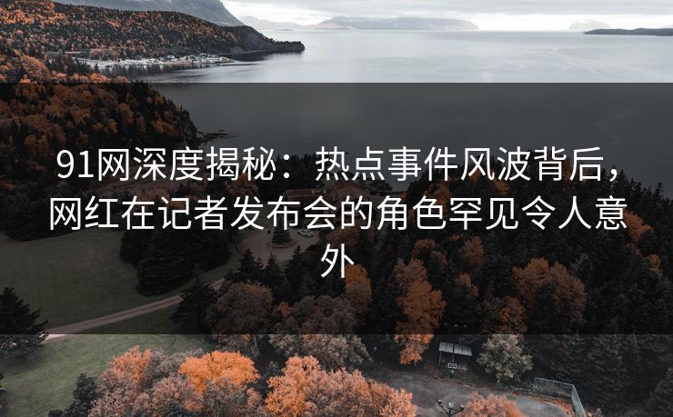 91网深度揭秘:热点事件风波背后,网红在记者发布会的角色罕见令人意外 91网深度揭秘:热点事件风波背后,网红在记者发布会的角色罕见令人意外