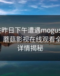 神秘人在昨日下午遭遇mogushipin 暧昧蔓延，蘑菇影视在线观看全网炸锅，详情揭秘